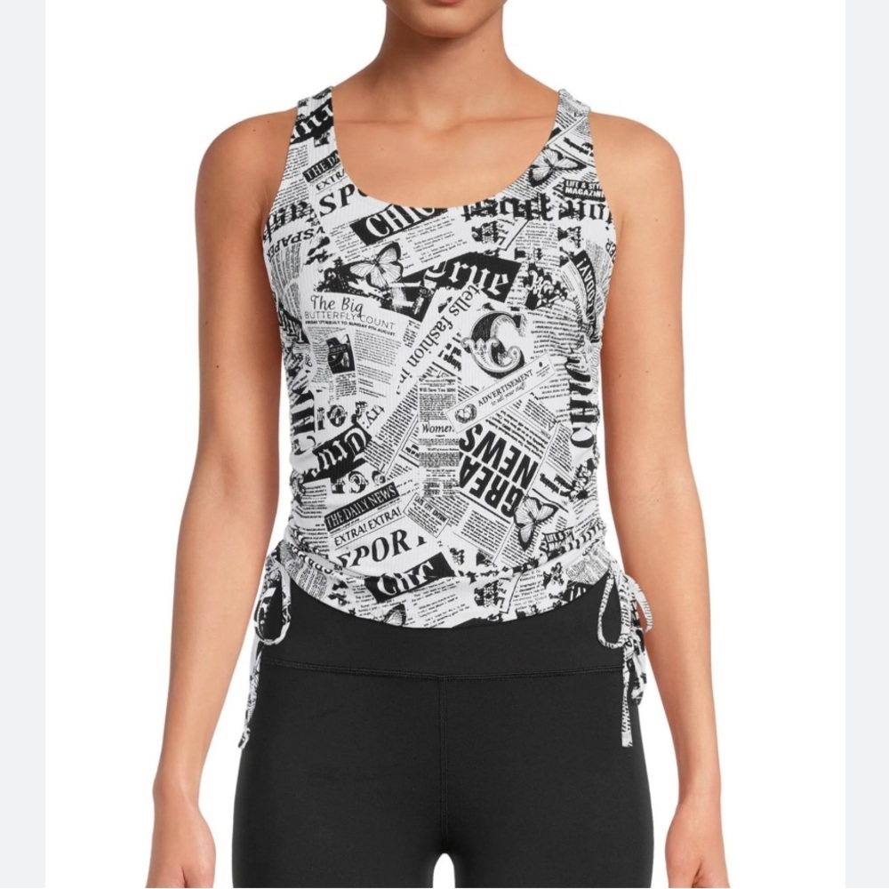 Newspaper Ruched Ribbed Tank Size XS (1)